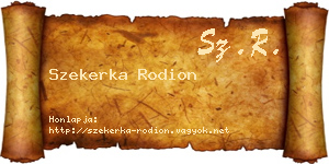 Szekerka Rodion névjegykártya